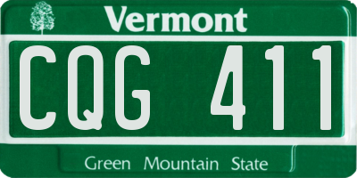 VT license plate CQG411