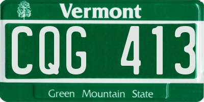 VT license plate CQG413