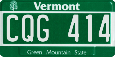 VT license plate CQG414