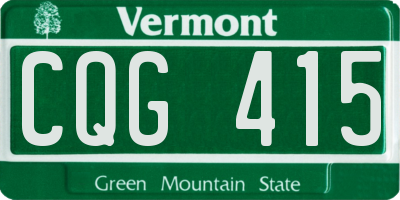 VT license plate CQG415