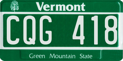 VT license plate CQG418