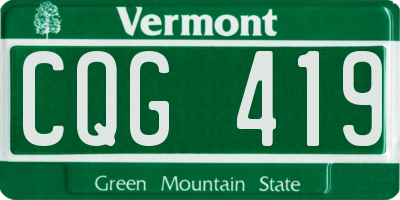 VT license plate CQG419