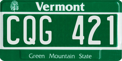 VT license plate CQG421