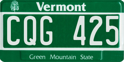 VT license plate CQG425