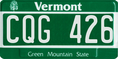VT license plate CQG426
