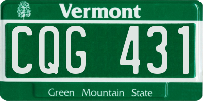 VT license plate CQG431