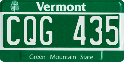 VT license plate CQG435