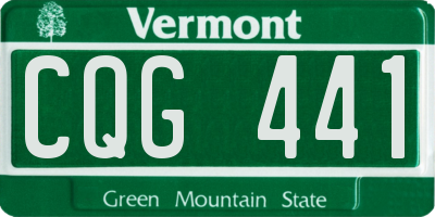 VT license plate CQG441