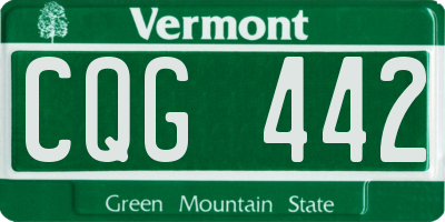 VT license plate CQG442
