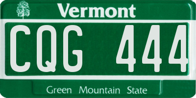 VT license plate CQG444