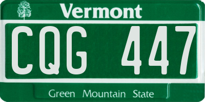 VT license plate CQG447
