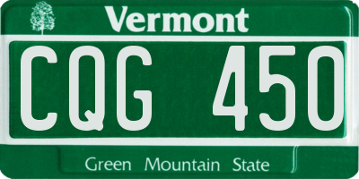 VT license plate CQG450