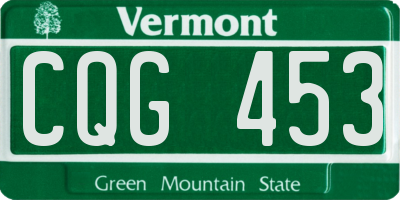 VT license plate CQG453