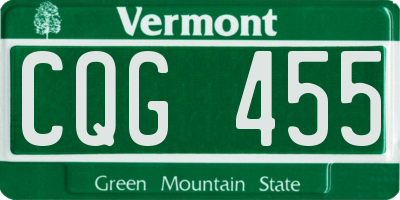 VT license plate CQG455