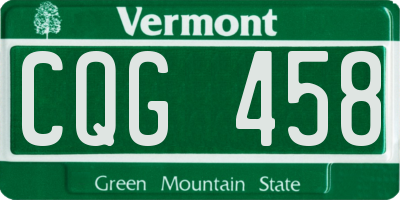 VT license plate CQG458