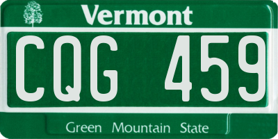 VT license plate CQG459