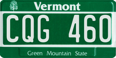 VT license plate CQG460