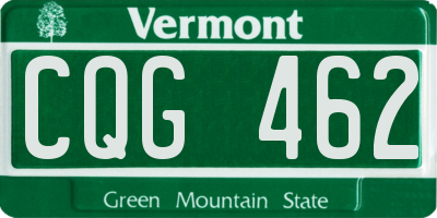 VT license plate CQG462