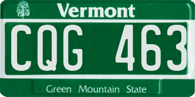 VT license plate CQG463