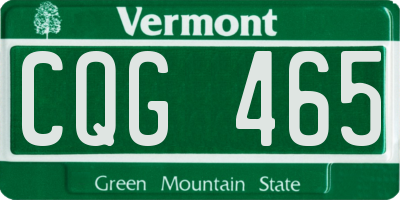 VT license plate CQG465