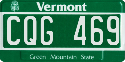 VT license plate CQG469