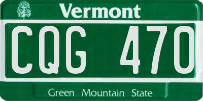 VT license plate CQG470