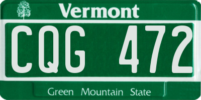 VT license plate CQG472