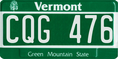 VT license plate CQG476