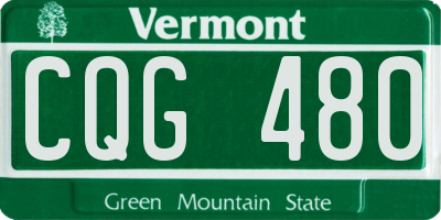 VT license plate CQG480