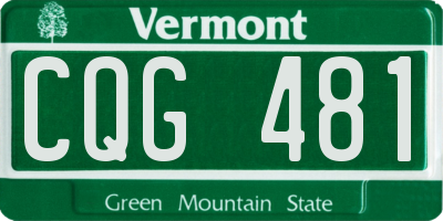 VT license plate CQG481