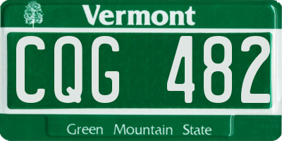VT license plate CQG482