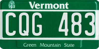 VT license plate CQG483