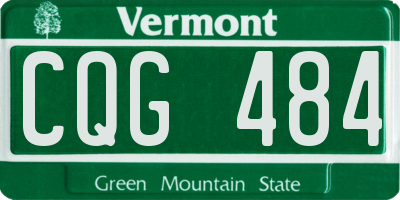 VT license plate CQG484
