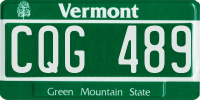 VT license plate CQG489