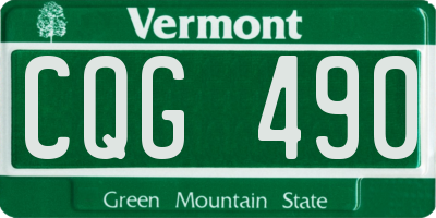 VT license plate CQG490