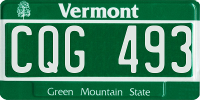 VT license plate CQG493