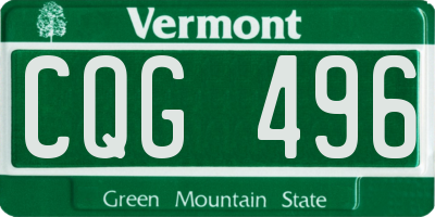 VT license plate CQG496