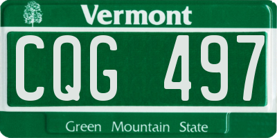 VT license plate CQG497
