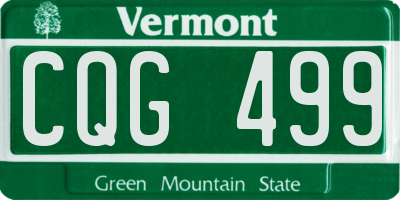 VT license plate CQG499
