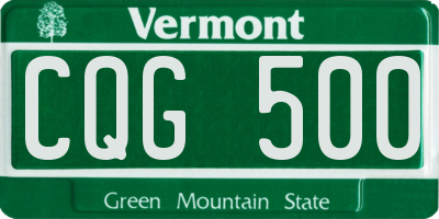 VT license plate CQG500