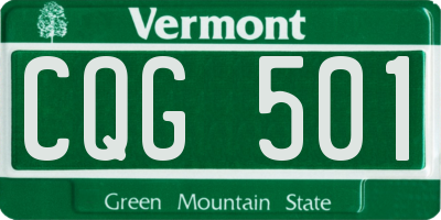 VT license plate CQG501