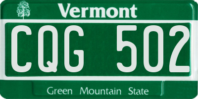VT license plate CQG502