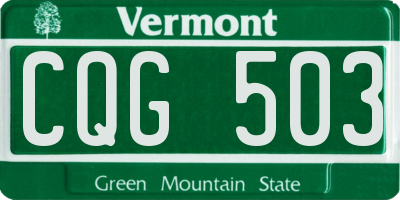 VT license plate CQG503