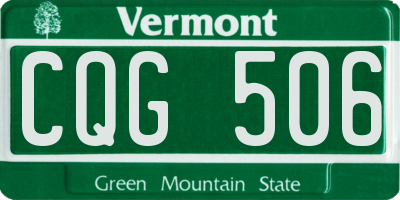 VT license plate CQG506