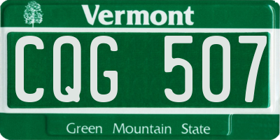 VT license plate CQG507