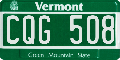 VT license plate CQG508