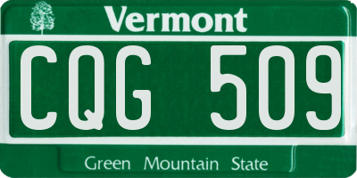 VT license plate CQG509