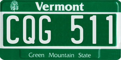 VT license plate CQG511