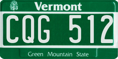 VT license plate CQG512