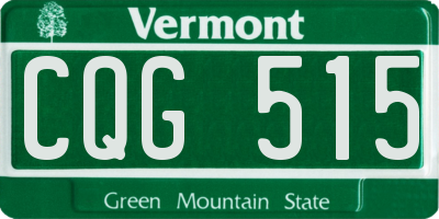 VT license plate CQG515